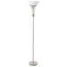 Archie - Frosted Torchiere Floor Lamp - Brushed Steel - Simple Home Plus