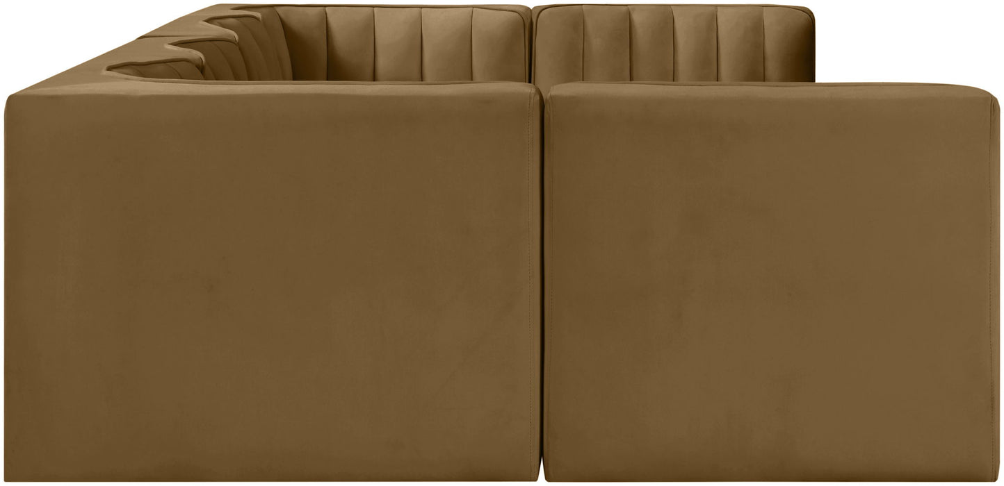 Rummi - Armless Velvet Performance Fabric Upholstered 6 Piece Modular Sectional - Simple Home Plus