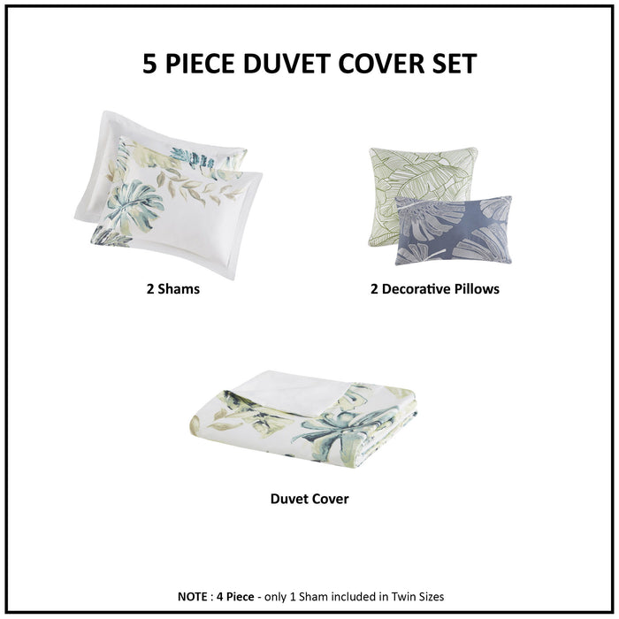 Lorelai - King Printed 5 Piece Duvet Cover Set - Multi - Simple Home Plus