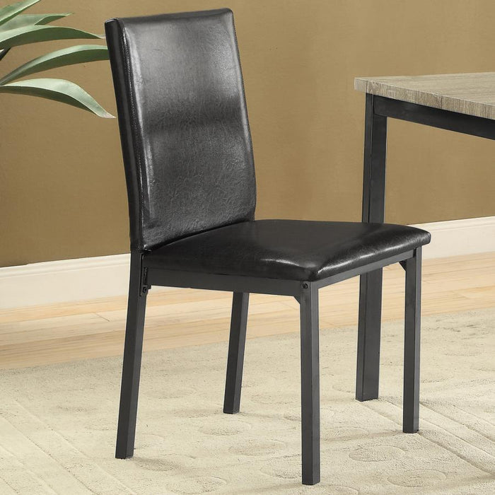 Garza - Upholstered Dining Side Chairs (Set of 2) - Black - Simple Home Plus