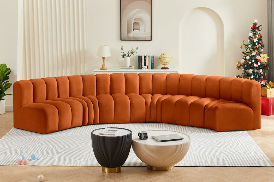 Arc - Velvet 6 Piece U-Shaped Modular Sofa - Simple Home Plus