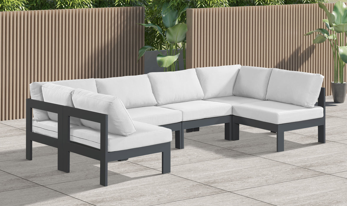 Nizuc - Outdoor Patio 6 Piece Modular Sectional With Gray Frame - Simple Home Plus