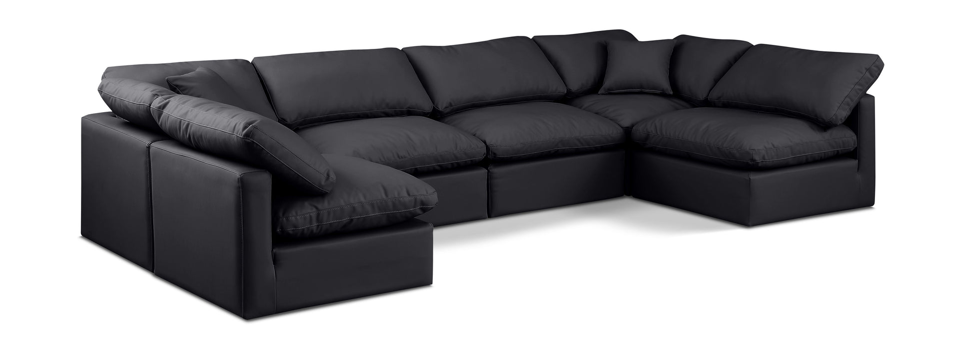 Indulge - Faux Leather 6 Piece Modular U-Shaped Sectional - Simple Home Plus