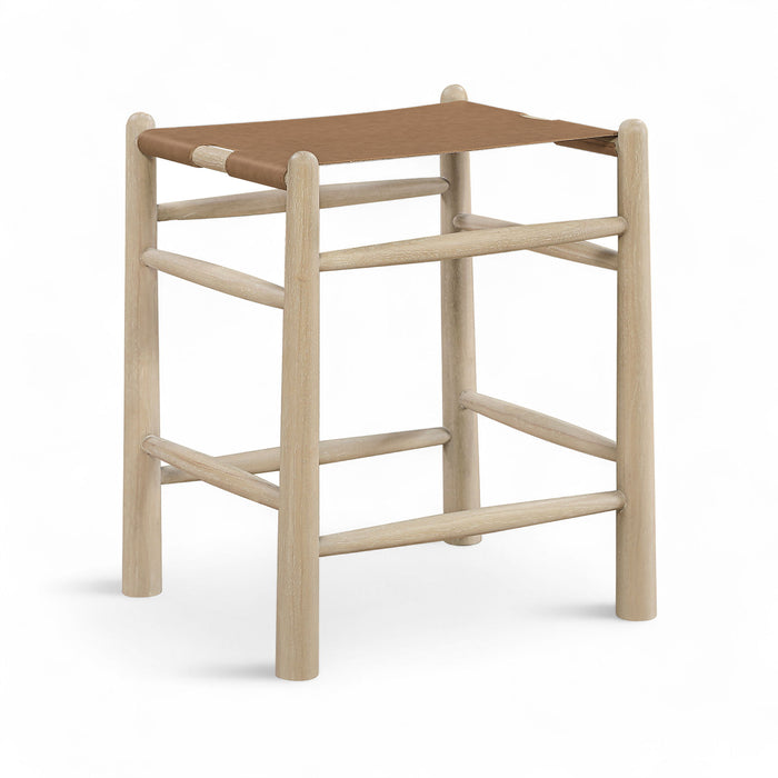 Santos - Backless Counter Stool With Stained Natural Base - Simple Home Plus