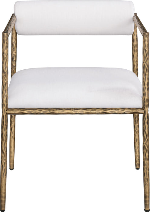Axis - Linen Textured Cream Fabric Upholstered Dining Chair (Set of 2) - Simple Home Plus