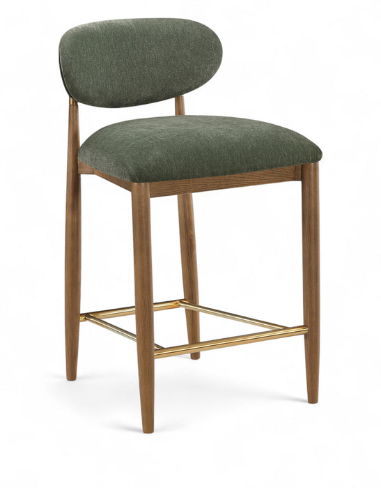 Riccio - Fabric Stool - Walnut Frame - Simple Home Plus