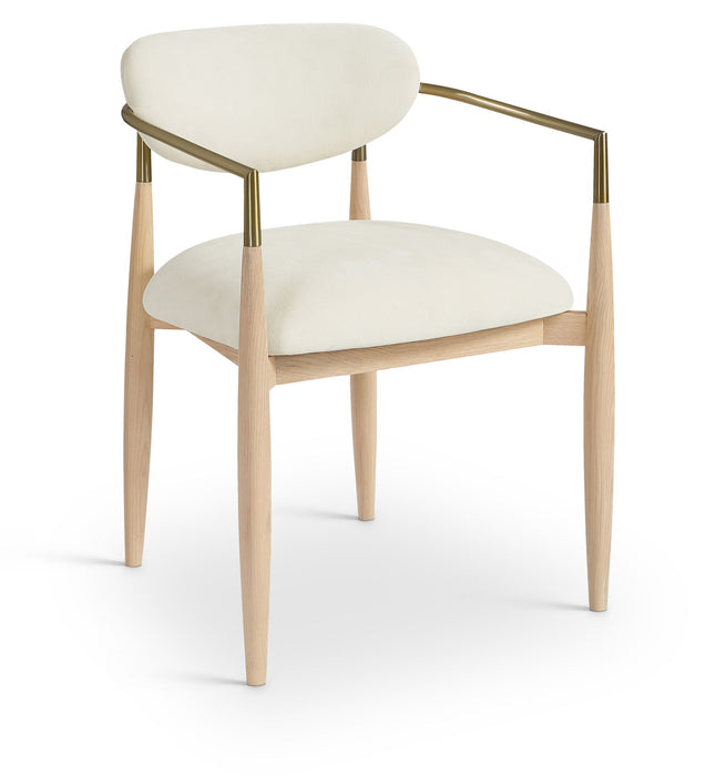 Riccio - Fabric Dining Arm Chair (Set of 2) - Natural Frame - Simple Home Plus