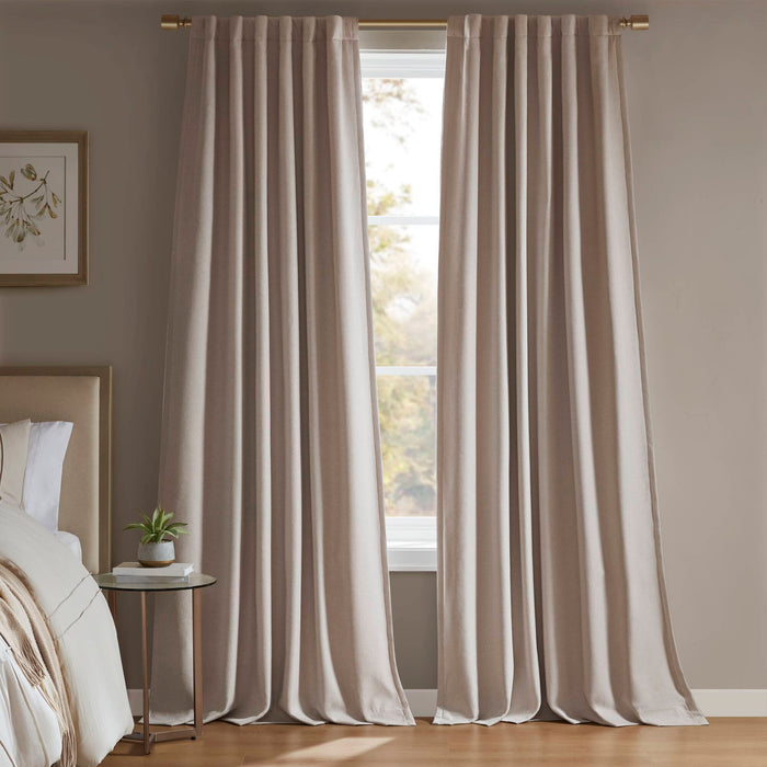Karien - 2 Piece 52x95" Sound Blocking/Total Blackout Curtain Panel Pair - Linen - Simple Home Plus