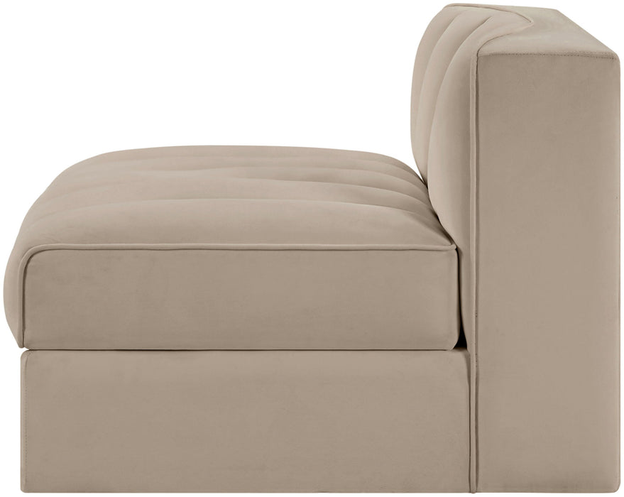 Rummi - Velvet Performance Fabric Upholstered Modular Armless Chair - Simple Home Plus