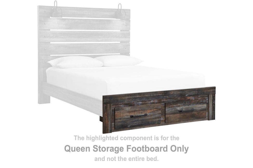 Drystan - Queen Storage Footboard - Brown / Beige - Simple Home Plus