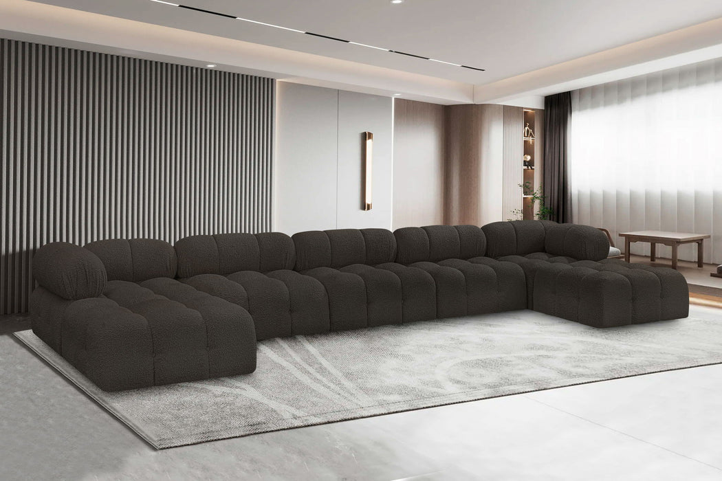 Ames - 7 Piece Fabric Modular U-Shaped Sectional - Simple Home Plus