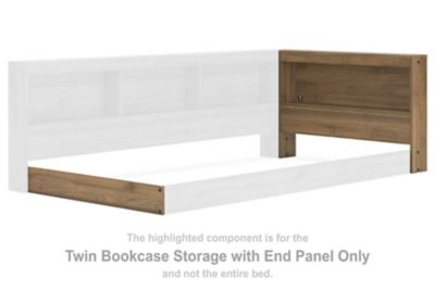 Deanlow - Twin Bookcase Storage with End Panel - Honey - Simple Home Plus