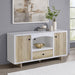 Dalton - 2 Door Storage Credenza - White And Distressed Pine - Simple Home Plus