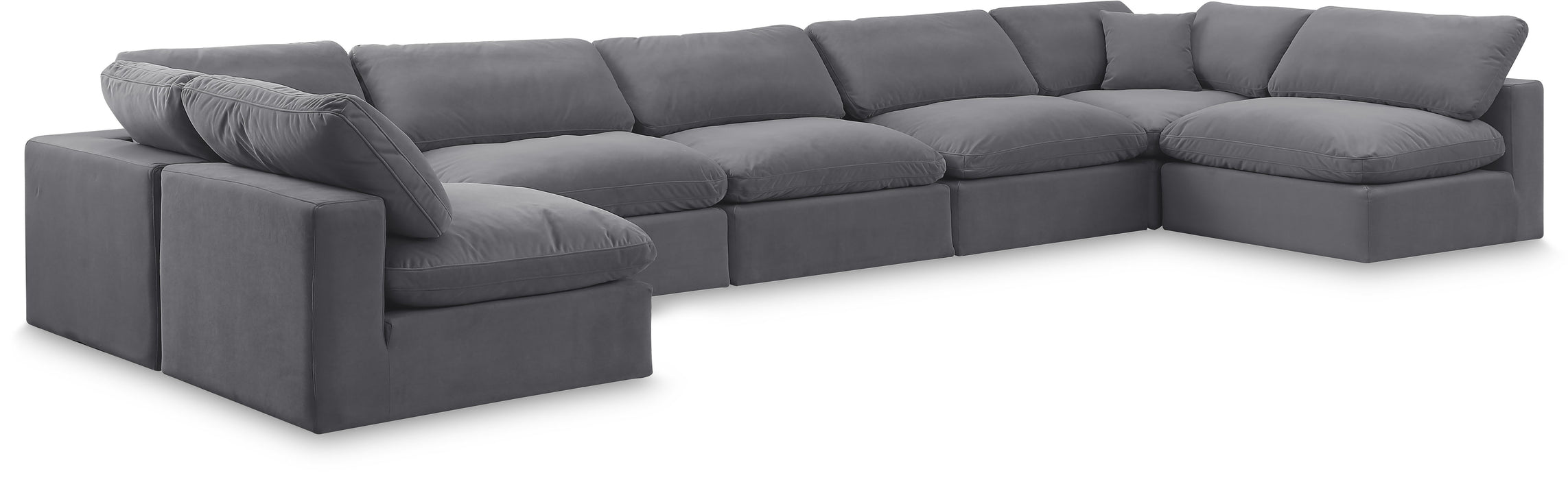 Comfy - 7 Piece Velvet Modular Armless Sectional - Simple Home Plus