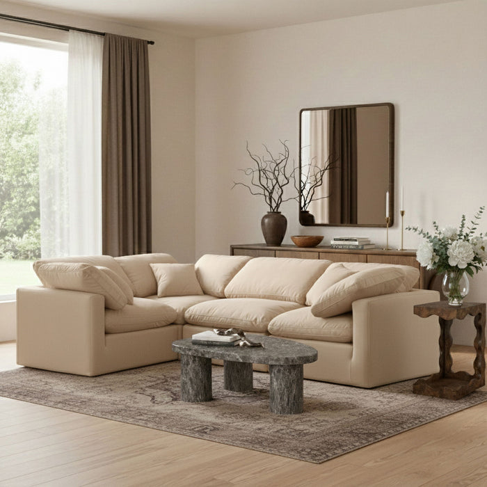 Indulge - Velvet 4 Piece Modular Corner Sectional - Simple Home Plus