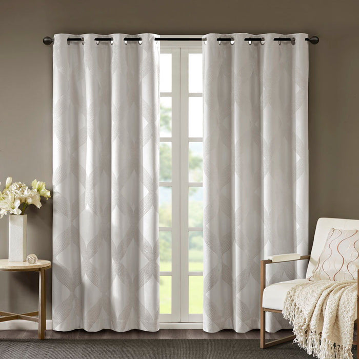 Bentley - Ogee Knitted Total Blackout Panel - Ivory - Simple Home Plus