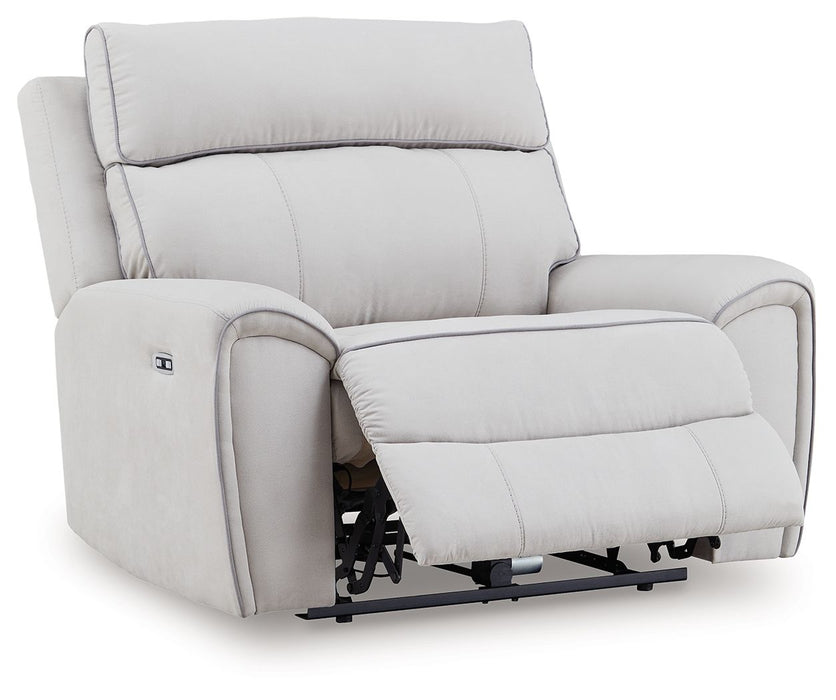 Social Pointe - Pearl / Ash - Power Recliner / Adjustable Headrest - Simple Home Plus