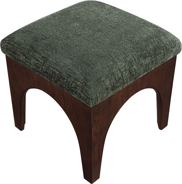 Lawson - Chenille Fabric Upholstered Ottoman - Walnut Base - Simple Home Plus