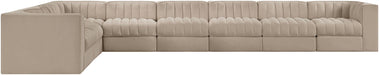 Rummi - Velvet Performance Fabric Upholstered 8 Piece Modular Sectional (With 3 Corner Chairs) - Simple Home Plus