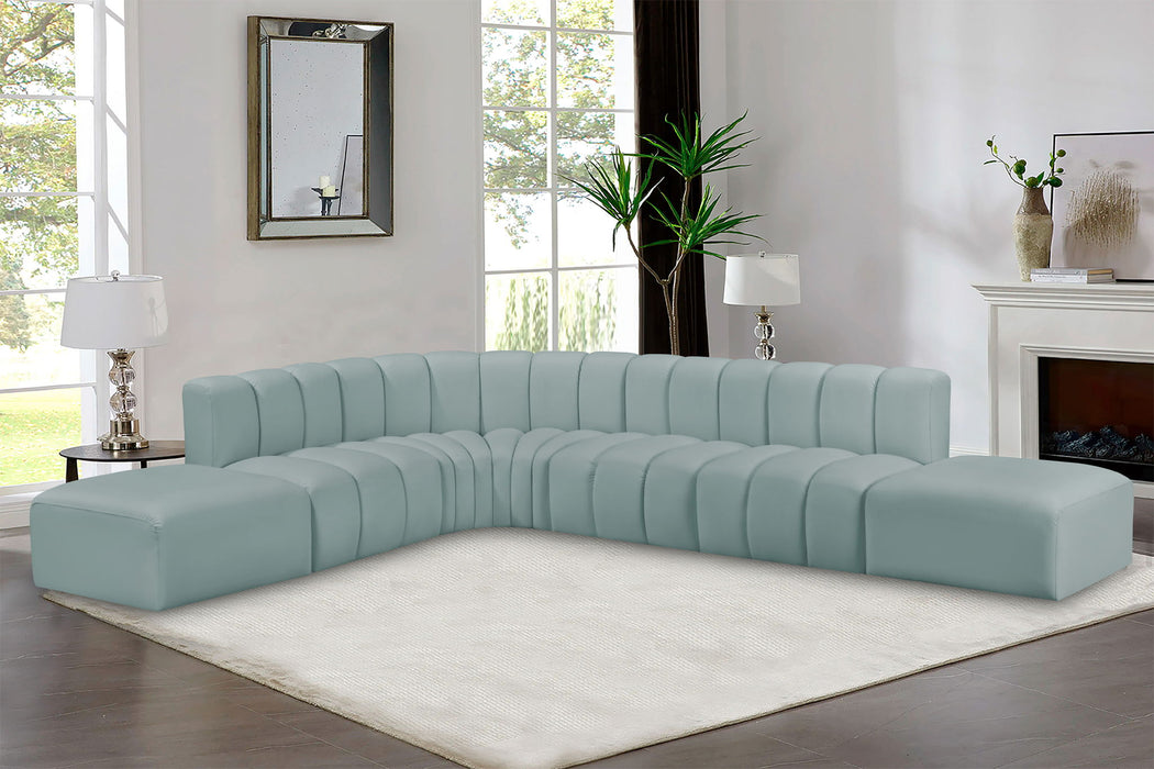 Arc - Faux Leather 7 Piece Corner Modular Sofa - Simple Home Plus