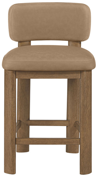 Paloma - Faux Leather Upholstered Counter Stool (Set of 2) - Brown Frame - Simple Home Plus