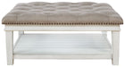 Kanwyn - Whitewash - Uph Ottoman Cocktail Table - Simple Home Plus
