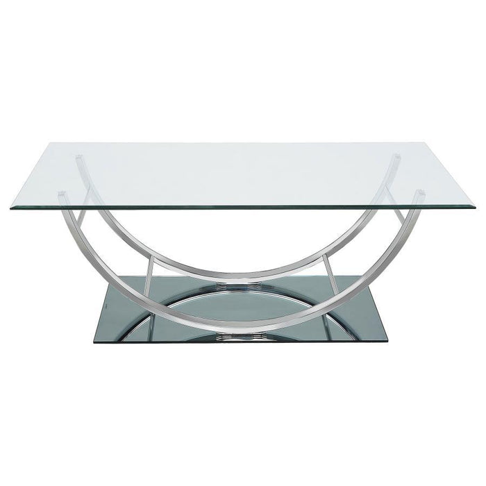 Danville - Rectangular U-Shaped Glass Top Table - Simple Home Plus
