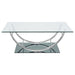 Danville - Rectangular U-Shaped Glass Top Table - Simple Home Plus