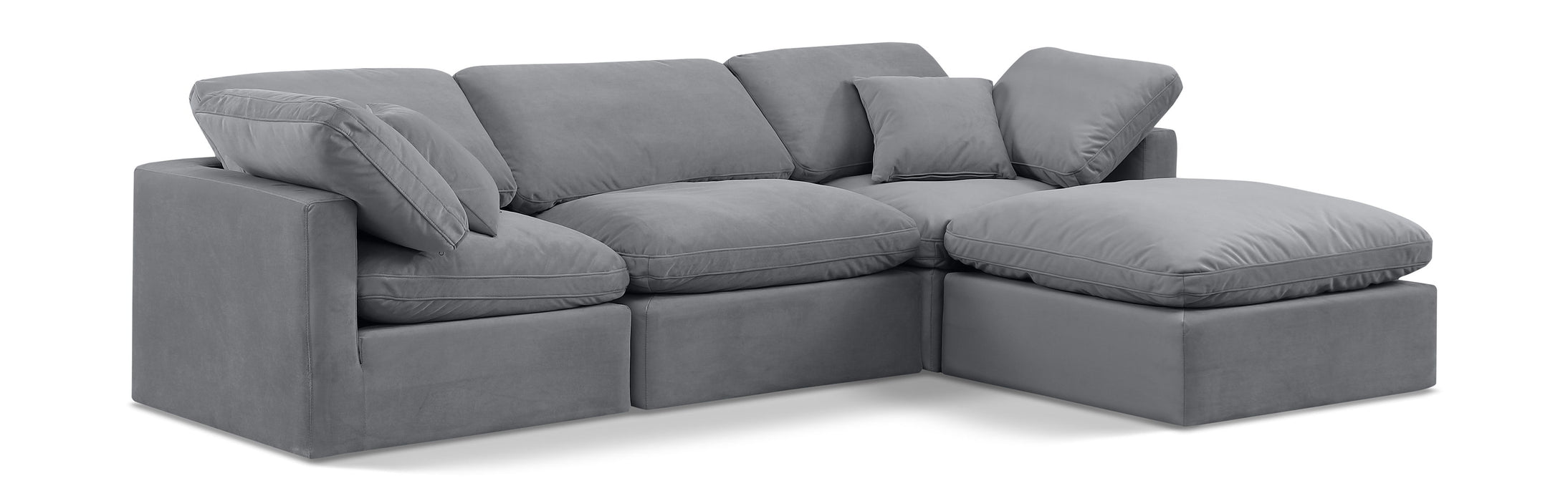 Indulge - Velvet 4 Piece Modular Sectional With Chaise - Simple Home Plus