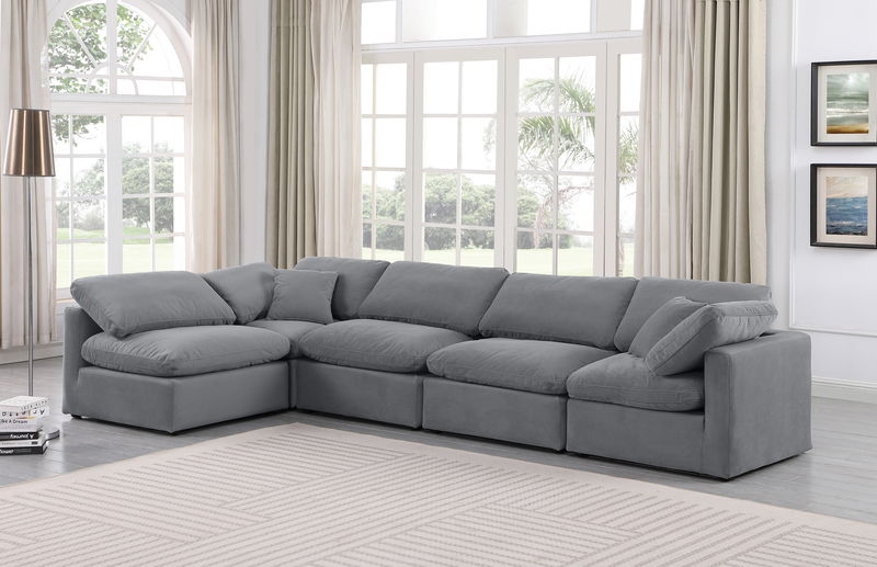 Indulge - Velvet 5 Piece Modular Sectional