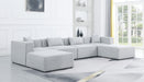 Cube - Linen 6 Piece Modular Double Chaise Sectional - Simple Home Plus