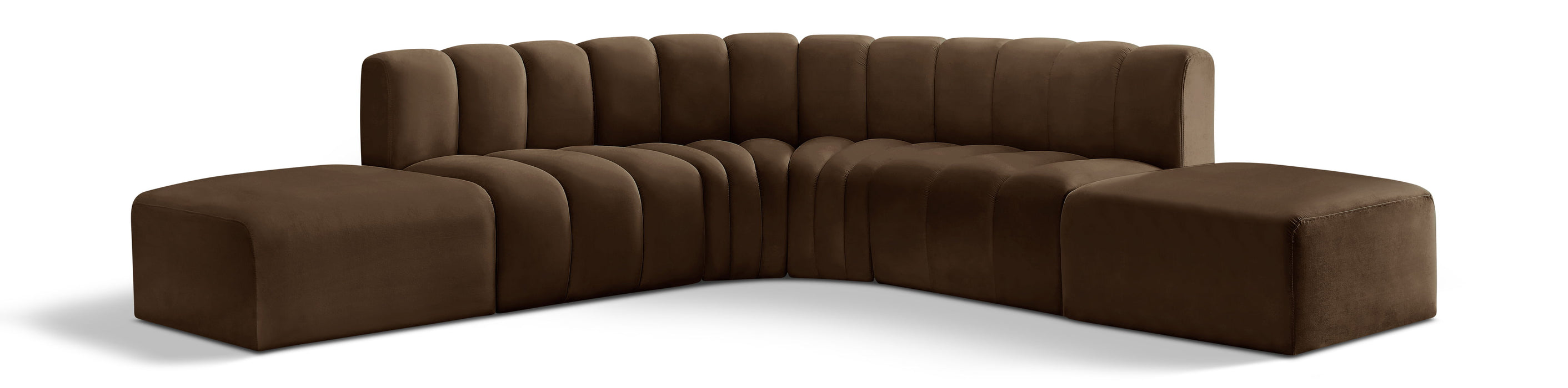 Arc - Velvet 6 Piece Corner Modular Sofa - Simple Home Plus