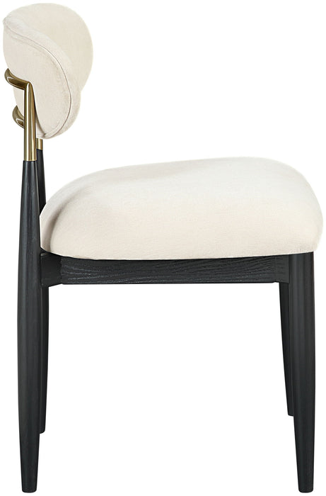 Riccio - Fabric Dining Side Chair (Set of 2) - Black And Gold Frame - Simple Home Plus