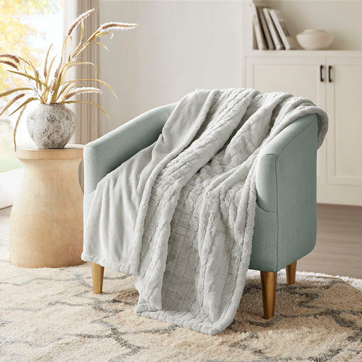 Zuri - Oversized Heated Throw - Gray Texture - Simple Home Plus