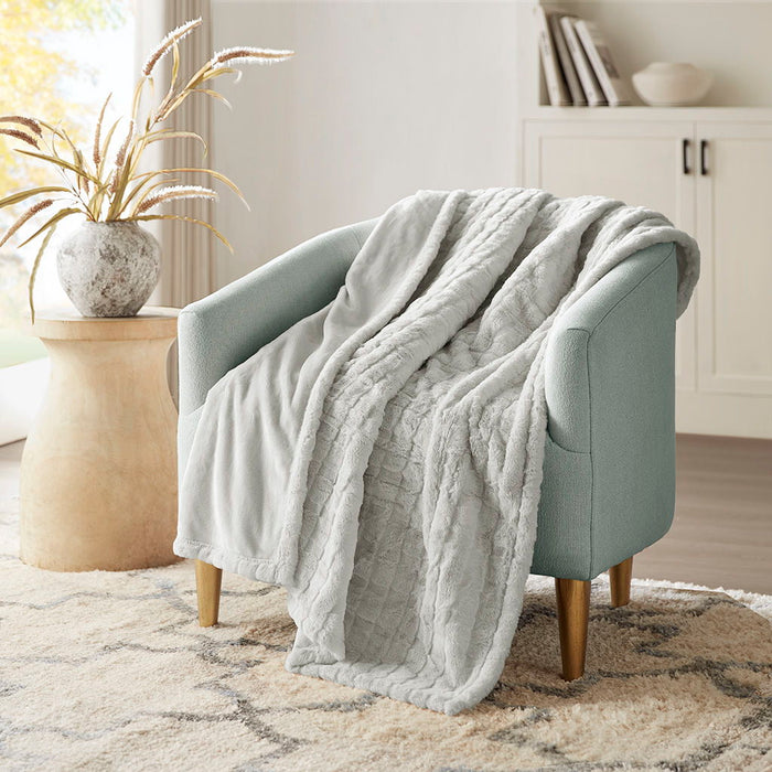 Zuri - Oversized Heated Throw - Gray Texture - Simple Home Plus