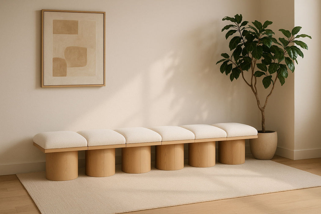 Pavilion - 6 Piece Modular Bench With Natural Base - Simple Home Plus
