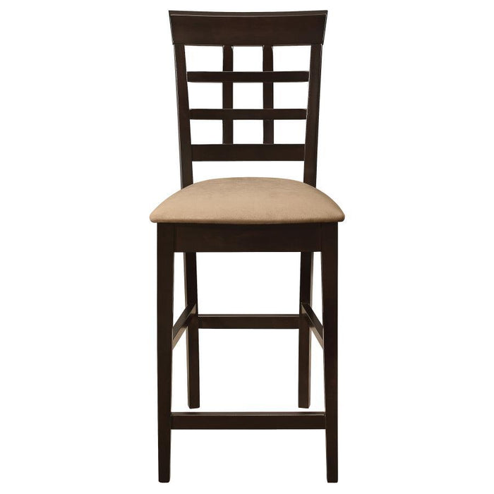 Gabriel - Lattice Back Counter Chair (Set of 2) - Cappuccino - Simple Home Plus
