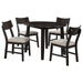 Catley - 5 Piece Round Drop Leaf Dining Table Set - Dark Coffee - Simple Home Plus