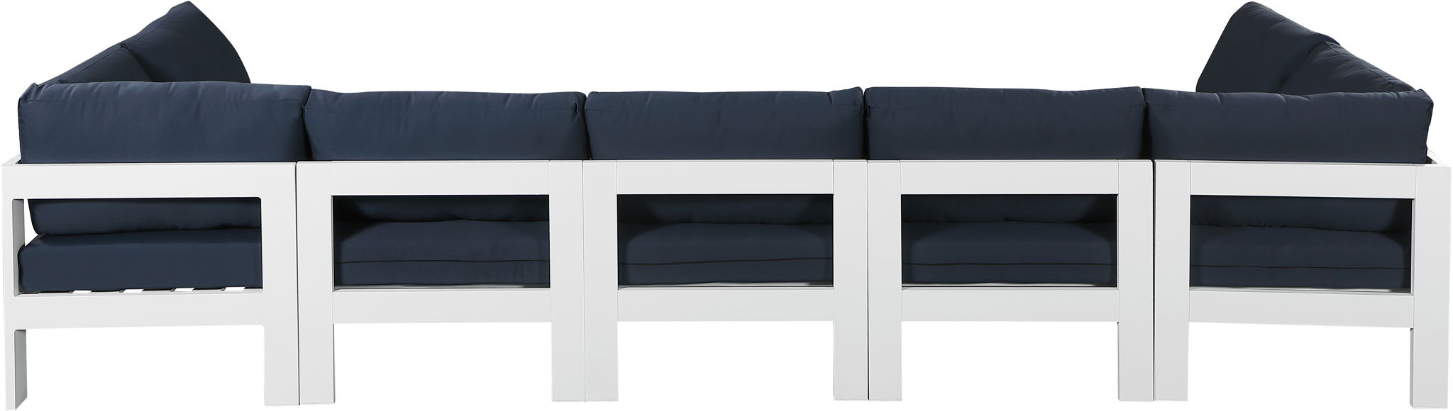 Nizuc - Outdoor Patio 7 Piece Modular Sectional With White Frame - Simple Home Plus