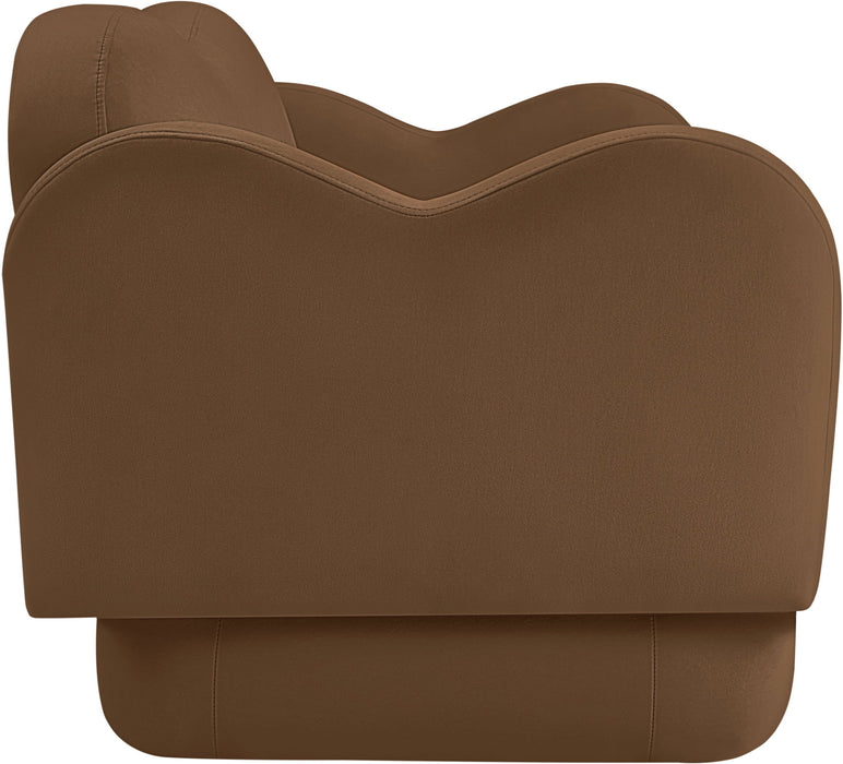Bloom - Velvet Loveseat - Saddle - Simple Home Plus