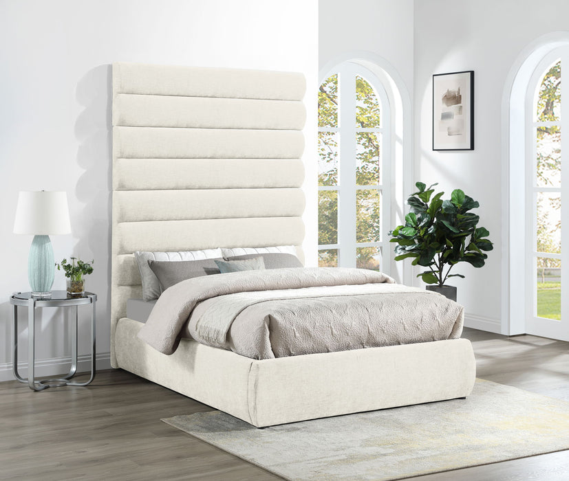 Adam - Chenille Fabric Bed With 89" Headboard - Simple Home Plus