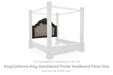 Maylee - King/California King Upholstered Poster Headboard Panel - Dark Brown - Simple Home Plus