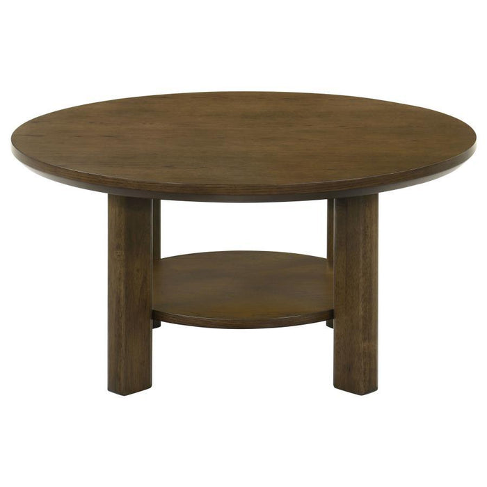 Ottowa - Round Wood Table With Shelf - Simple Home Plus