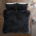 Malea - King Shaggy Duvet Cover Set - Black - Simple Home Plus