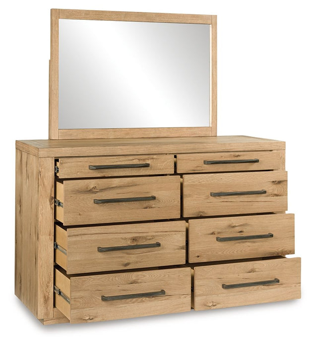 Bracken - Light Brown - Dresser And Mirror - Simple Home Plus