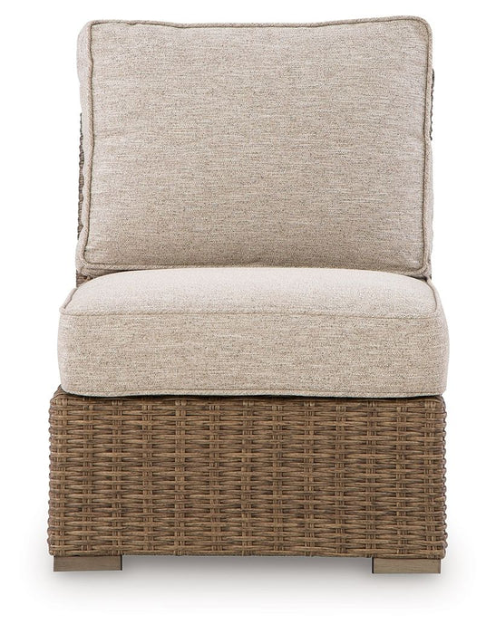 Laguna Heights - Armless Chair With Cushion - Beige - Simple Home Plus
