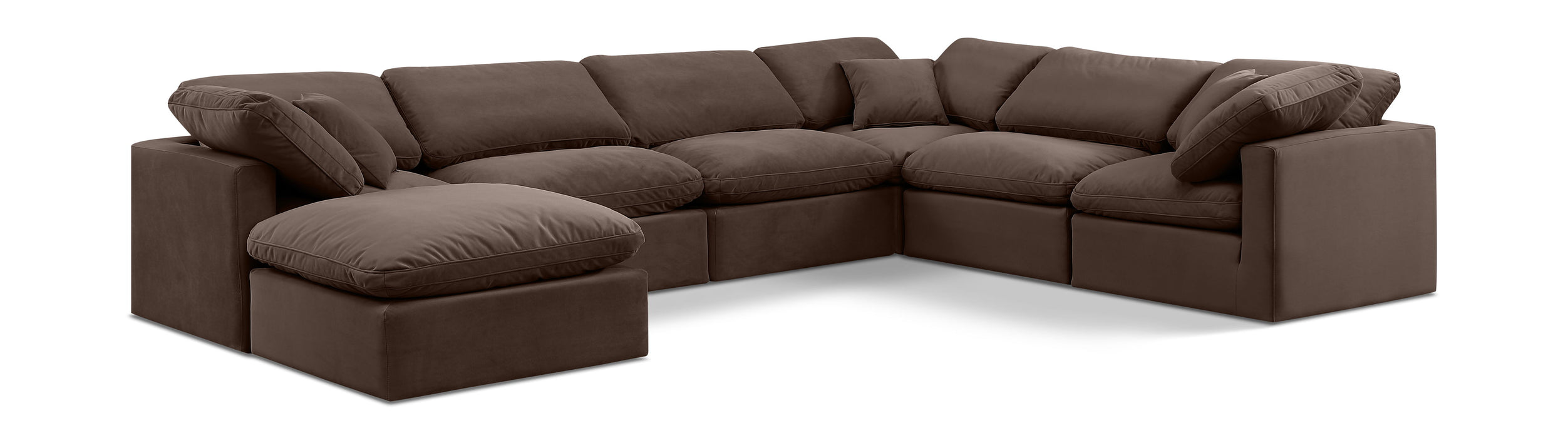 Indulge - Velvet 7 Piece Modular Sectional - Simple Home Plus