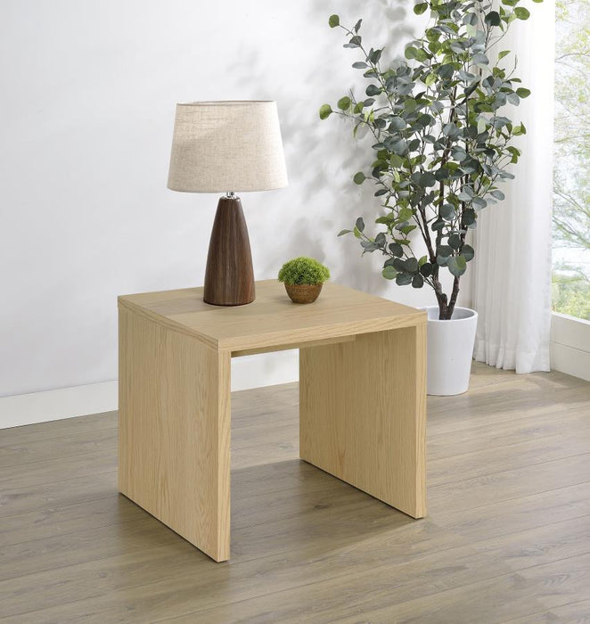 Canoga - Engineered Wood Accent Side End Table - Light Oak - Simple Home Plus