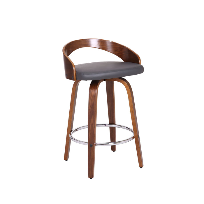Sonia - 26" Counter Height Swivel Bar Stool - Walnut Wood - Simple Home Plus