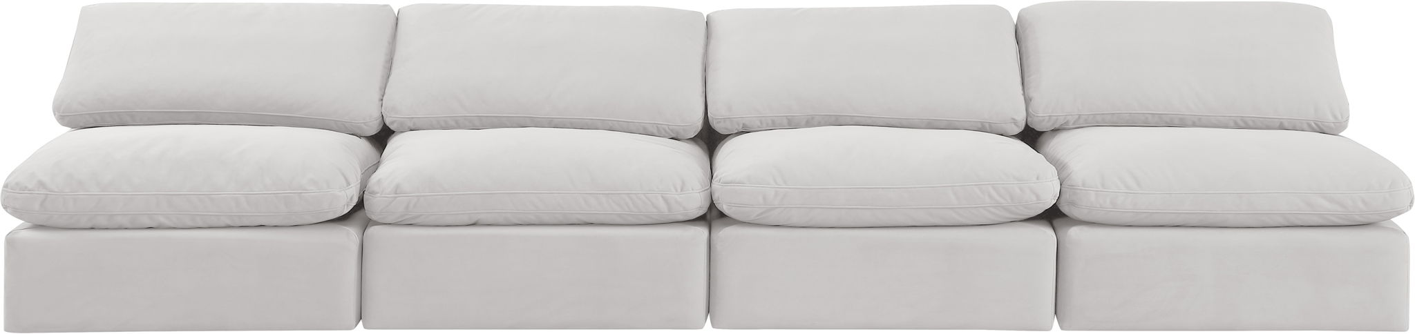 Indulge - Velvet 4 Seat Modular Armless Sofa - Simple Home Plus